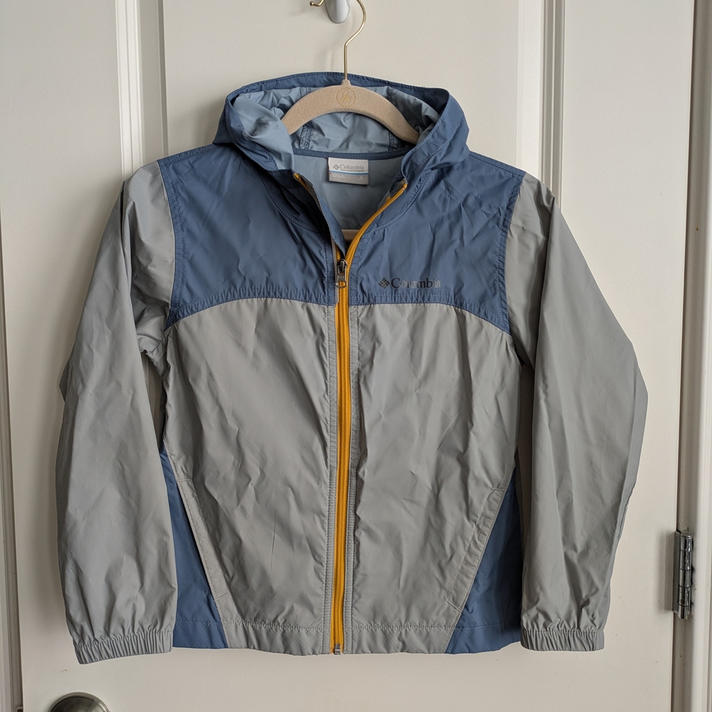 Columbia Kids Two-Tone Blue and Gray Raincoat